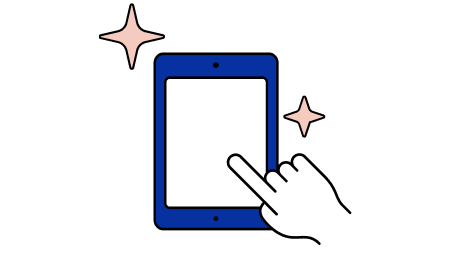 finger pointing on tablet